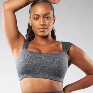 BuffBunny Eden grey succulent cactus print bra, Size XL